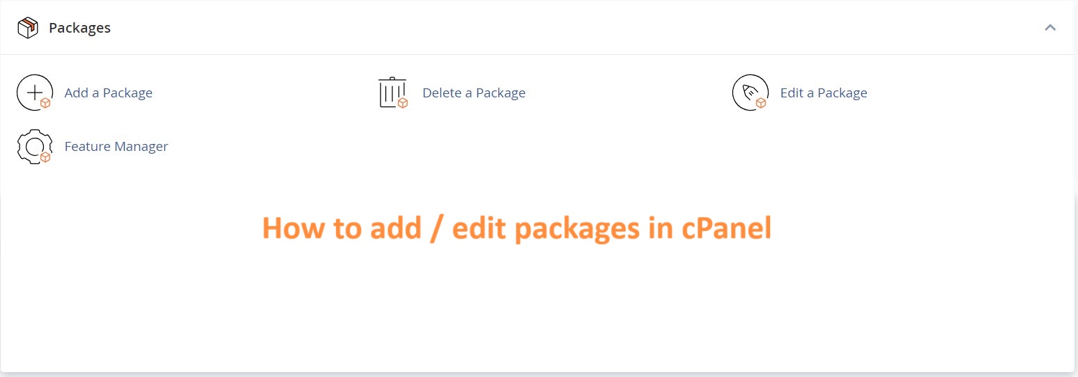 How to add and edit package in cPanel